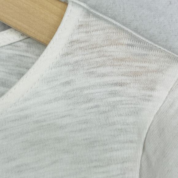 EILEEN FISHER Top M Slub Jersey Organic Cotton Boat Neck Long Sleeve White - Picture 8 of 12